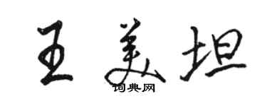 骆恒光王美坦行书个性签名怎么写