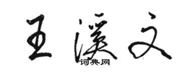 骆恒光王溪文行书个性签名怎么写