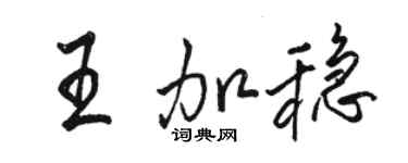 骆恒光王加稳行书个性签名怎么写