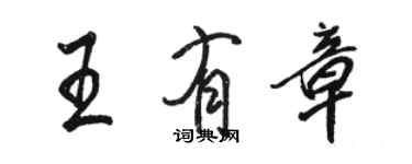 骆恒光王有章行书个性签名怎么写
