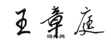 骆恒光王章庭行书个性签名怎么写
