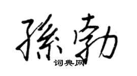 王正良孙勃行书个性签名怎么写