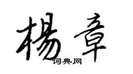 王正良杨章行书个性签名怎么写