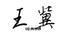 王正良王冀行书个性签名怎么写