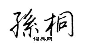王正良孙桐行书个性签名怎么写