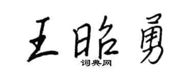 王正良王昭勇行书个性签名怎么写