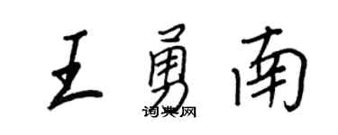 王正良王勇南行书个性签名怎么写