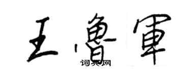 王正良王鲁军行书个性签名怎么写