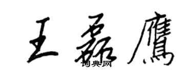 王正良王磊鹰行书个性签名怎么写