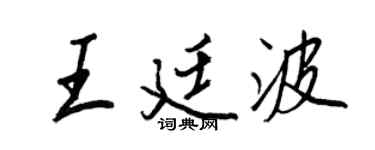 王正良王廷波行书个性签名怎么写