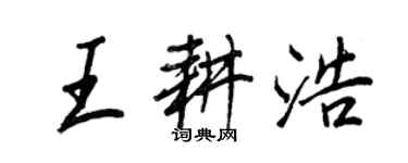 王正良王耕浩行书个性签名怎么写