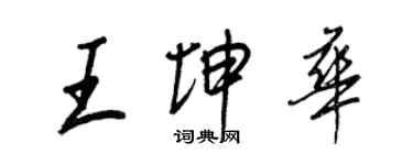 王正良王坤华行书个性签名怎么写