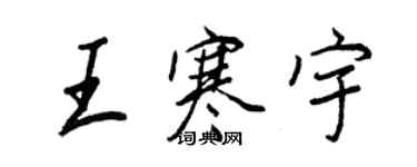 王正良王寒宇行书个性签名怎么写