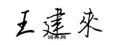 王正良王建来行书个性签名怎么写