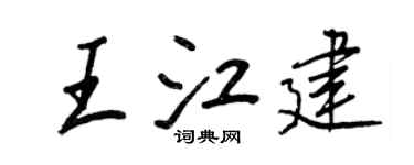 王正良王江建行书个性签名怎么写