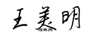 王正良王美明行书个性签名怎么写