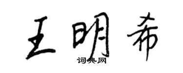 王正良王明希行书个性签名怎么写