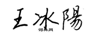 王正良王冰阳行书个性签名怎么写