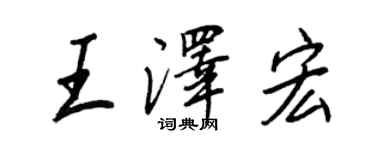王正良王泽宏行书个性签名怎么写
