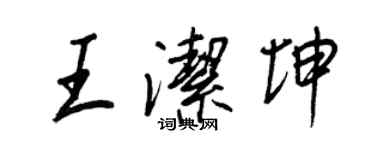 王正良王洁坤行书个性签名怎么写