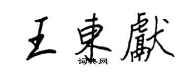 王正良王东献行书个性签名怎么写