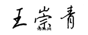 王正良王崇青行书个性签名怎么写