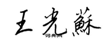 王正良王光苏行书个性签名怎么写