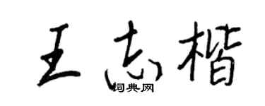 王正良王志楷行书个性签名怎么写