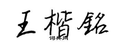 王正良王楷铭行书个性签名怎么写