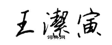 王正良王洁寅行书个性签名怎么写