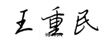 王正良王重民行书个性签名怎么写
