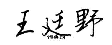 王正良王廷野行书个性签名怎么写