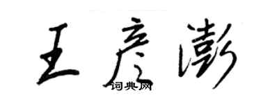 王正良王彦澎行书个性签名怎么写