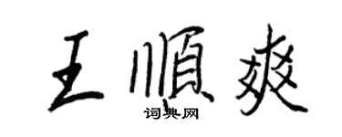王正良王顺爽行书个性签名怎么写