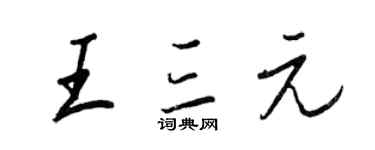 王正良王三元行书个性签名怎么写