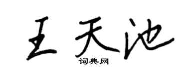 王正良王天池行书个性签名怎么写