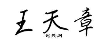 王正良王天章行书个性签名怎么写