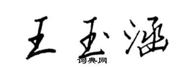 王正良王玉涵行书个性签名怎么写