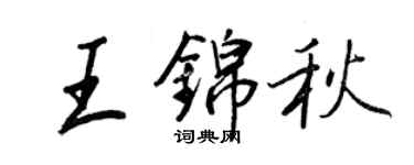 王正良王锦秋行书个性签名怎么写