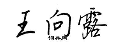 王正良王向露行书个性签名怎么写