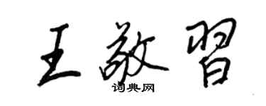 王正良王敬习行书个性签名怎么写