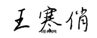 王正良王寒俏行书个性签名怎么写