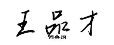 王正良王品才行书个性签名怎么写