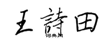 王正良王诗田行书个性签名怎么写