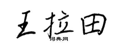 王正良王拉田行书个性签名怎么写