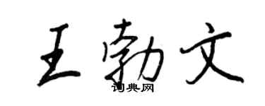 王正良王勃文行书个性签名怎么写