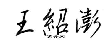 王正良王绍澎行书个性签名怎么写