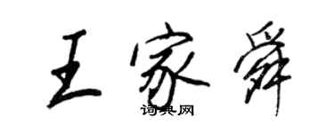 王正良王家舜行书个性签名怎么写