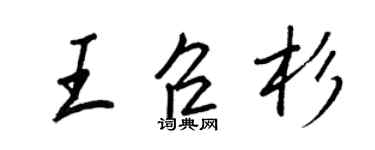 王正良王召杉行书个性签名怎么写