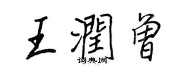王正良王润曾行书个性签名怎么写